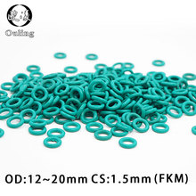 10PCS/lot Rubber Ring Green FKM O rings Seals CS1.5mm OD11.5/12/13/14/15/16/17/18/19/20mm ORing Seal Oil Gasket Fuel Washer 2024 - buy cheap