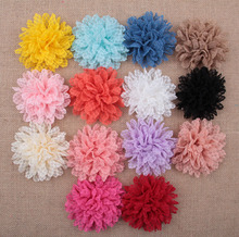 10 unids/lote de flores de encaje de bailarina para niña, accesorios para el cabello, flores artificiales de tela para diademas, 4 ", 14 colores, gran oferta 2024 - compra barato