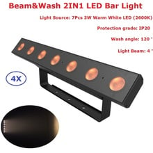 4XLot Cheap Price 7X3W Beam Wash 2IN1 Professional Stage Effect Lights  2600K Warm White LED Bar Lights Strobe Lights Iron Shell 2024 - buy cheap