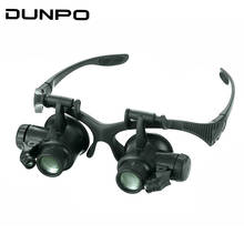 DUNPO Headband 10X 15X 20X 25X LED Light Glasses Magnifier Watchmaker Jewelry Optical Lens Glass Magnifier Loupe 2024 - buy cheap