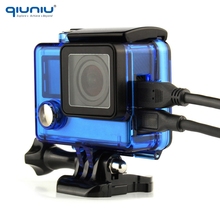 Qiuniu-capa para câmera de ação gopro hero 4, 3 + 3, compartimento para esqueleto, com abertura lateral, acessórios 2024 - compre barato