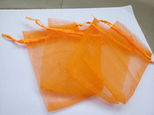 50pcs 7*9 Orange small gift bags for jewelry/wedding/christmas/birthday Organza Bags with handles Packaging Yarn bag 2024 - buy cheap