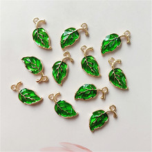 10 pcs/lot Alloy Cute Little Green Leaf Pendant Buttons Ornaments Jewelry Earrings Choker Hair DIY Jewelry Accessories Handmade 2024 - buy cheap