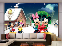Custom Papel de parede Infantil, winter snow mouse for children's room boys and girls bedroom background wall fabric wallpaper 2024 - buy cheap