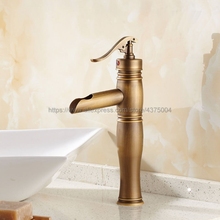 Deck Mounted Single Handle Hole Bathroom Sink Mixer Faucet Antique Brass Hot and Cold Water Mixer Tap Nan006 2024 - buy cheap