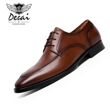 Desai-Zapatos de vestir de cuero genuino para Hombre, calzado de negocios, Retro, cómodo, para primavera y verano, 2019 2024 - compra barato