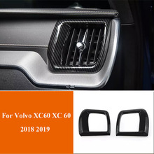 JEAZEA 2Pcs ABS Carbon Fiber Dashboard Side Air Vent Outlet Cover Trim Frame Strip For Volvo XC60 XC 60 2018 2019 Car Styling 2024 - buy cheap