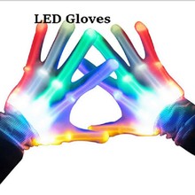 Pista de baile guantes ligeros LED intermitente Dedo de mitones de Navidad baile fiesta Rave divertido amplia luz guía Gloveer guantes 2024 - compra barato
