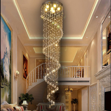Lustre moderno em espiral k9 com iluminação de cristal, lâmpada de suspensão do teto para sala de estar, cozinhas, escada, quarto, saguão do hotel 2024 - compre barato