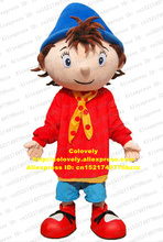 Traje de Mascota para niño pequeño, traje de mascota joven con camisa roja, pantalones azules brillantes, ojos azules n. ° 5860 FS 2024 - compra barato