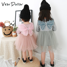 VearDoller Girls Dress 2018 New Fashion Cute Butterfly Wings Kids Mesh Dress Autumn Long Sleeve Children's Princess Dress 2024 - buy cheap