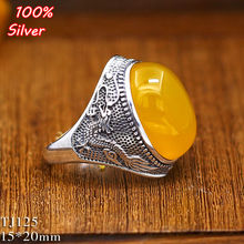 Anillo de joyería de 100% Plata de Ley 925 colores para hombres, 15x20MM, Oavl, en blanco, bandeja Base de gemas, anillo ajustable antiguo 2024 - compra barato