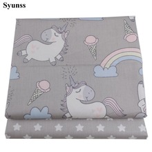 Syunss Diy Patchwork Cloth For Quilting Baby Cribs Cushions Dress Sewing Tissus Gray Cartoon Stars Printed Cotton Fabric Tecido 2024 - buy cheap