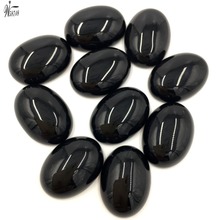 Envío Gratis joyería de moda para mujer 13x18mm negro cornalina Oval colgante cabujón sin agujero 10 piezas C6852 2024 - compra barato