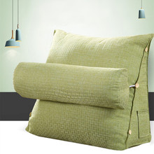 45x45x20cm Solid Sofa Cushion Cotton Linen Head Back Waist Cushion Car Bed Side Pocket Office Seat Chair Cushion Home Textile 2024 - buy cheap