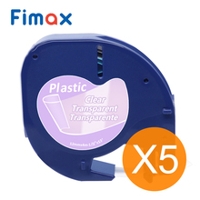 Fimax-Cinta de etiquetas de plástico transparente para impresora, paquete de 5 cintas compatibles con DYMO LetraTag 16952, 12267, 16951, 12268, 12mm 2024 - compra barato