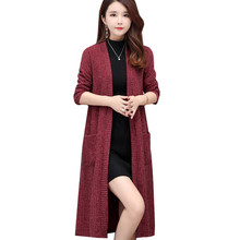 Sweater Jacket Female 2019 New Long Cardigans Coats Loose Long Sleeve Thicken Autumn Knit Cardigan For Women Sweater 5XL L38 2024 - buy cheap