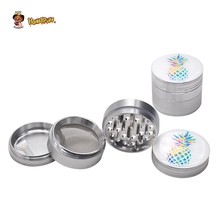 Pineapple Sticker Premium Aluminum Metal Herb Grinder With CNC Diamond Teeth 50MM 4 Pieces Tobacco Grinder Herbal Smoke Miller 2024 - buy cheap