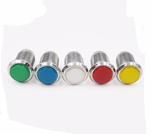 33 мм Серебряная кнопка, аркадная кнопка, светодиодный микро переключатель, мгновенная подсветка, 12 В, кнопка питания, переключатель 2024 - купить недорого