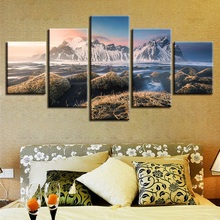 Arte de pared imagen impresa en HD 5 piezas montaña Natural paisaje lienzo pintura Modular decoración de carteles hogar dormitorio marco 2024 - compra barato