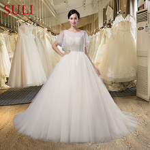 Vestido de novia de princesa SL009, con perlas, con Apliques de encaje sin espalda 2024 - compra barato