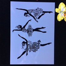 1Pcs A4 29*21cm Dancing Ballet Girls DIY Layering Stencils Painting Scrapbook Coloring Embossing Album Decorative Template 2024 - buy cheap