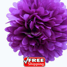 20pcs 8"(20cm) Purple Tissue Paper Pom Poms Shower-Wedding Paper Flowers Balls,Decorative Party Home Nursery-Choose Your Colors 2024 - buy cheap