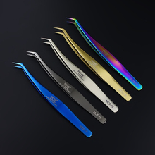 NEW 100% VETUS MCS18 /19  Rainbow Tweezers False Eyelash Extension Tweezer Stainless Steel Dolphin tweezers 5 color choose 2024 - buy cheap