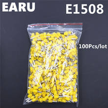 100Pcs E1508 Tube Insulating Insulated Terminal 1.5MM2 16AWG Cable Wire Connector Insulating Crimp E Black Yellow Blue Red Green 2024 - buy cheap