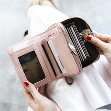 NOENNAME_NULL маленький женский кошелек на молнии прибытие Дамский однотонный кошелек с карманом для монет клатч на молнии 2024 - купить недорого