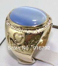 Envío Gratis P & P ***** anillo de piedra azul claro de moda para hombre, tamaño 9 # S # 2024 - compra barato