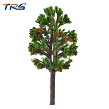 6CM Red And Green Scenery Miniature Landscape Train Model Scale Color Trees For Railroad Design DIY Plastic Toys Layout Making 2024 - buy cheap