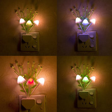 US Plug Romantic Colorful Sensor LED Mushroom Night Light 4 Inch Color Change Automatically Wall Lamp For Bedroom Living Room 2024 - buy cheap