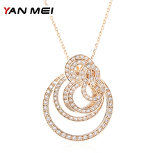 YANMEI-collares con colgante geométrico de circonita cúbica para mujer, gargantilla de cristal, joyería de moda YMD1311 2024 - compra barato