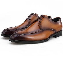 Модные черные/коричневые оксфорды, деловая обувь, Мужская классическая обувь, свадебная обувь из натуральной кожи, обувь для мальчиков на выпускной 2024 - купить недорого
