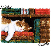 diy yarn latch hook kits rug printed canvas crochet tapis sleeping cat needle for carpet tapestry kits pattern latch hook kussen 2024 - buy cheap