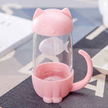 Infusor de chá criativo 300ml, filtro de chá para gato cachorro infusor de chá canecas para bule chá & café filtro de cozinha ferramenta de bebidas 2024 - compre barato