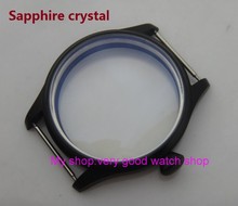 Sapphire crystal 44MM 316L stainless steel watch case with Plating black fit 6497/6498 Mechanical Hand Wind movement 13-8a 2024 - buy cheap