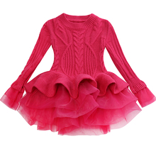 Girls Dress Spring Winter Kids Dresses For Child Long Sleeve Girls Clothes Tutu Dress Sweater Knitwear Baby Girl Clothing 1- 8y 2024 - buy cheap
