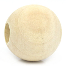 Contas de espaçador de madeira, bola redonda natural 25mm de diâmetro, buraco: aproximadamente 10mm,5 peças novas 2024 - compre barato