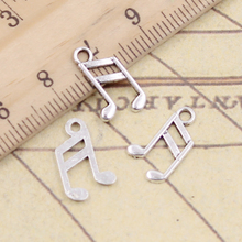 30pcs Charms Lovely Musical Note 13x8mm Tibetan Silver Color Pendants Antique Jewelry Making DIY Handmade Craft 2024 - buy cheap