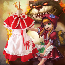 Game LOL Cosplay Costume The Dark Child Annie Little Red Riding Hood Maid Costume Cosplay 2024 - buy cheap