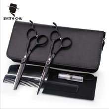 Smith Chu High Quality Cutting Scissors 6Inch 440C Stainless Steel Professional Salon Barbers Thinning Scissor Hair Scissors Set 2024 - buy cheap