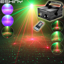 Красный зеленый лазерный проектор ESHINY с 16 узорами, синий светодиодный прожектор для вечеринки, бара, диджея, освесветильник для рождества, танцев, дискотеки, вечеринки, сцсветильник освещение, шоу B3D3 2024 - купить недорого