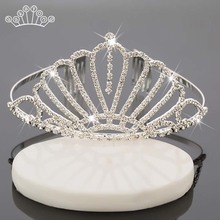 Diadema de corona de princesa para mujer, tiaras y coronas con diamantes de imitación de cristal, joyería nupcial, accesorios para el cabello para boda 2024 - compra barato