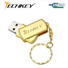 new usb flash drive 64GB TECHKEY pen drive 32GB metal small U Disk pendrive USB 2.0 memoria cel usb stick memory stick gift 2024 - buy cheap