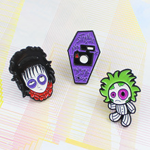 Funny Little Circus Clown Face Chest Brooch Purple Camera Pattern Enamel Chest Brooch Pin Jewelry Badges Lapel Pins Brooches 2024 - buy cheap