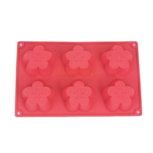 DIY silicone Cake mould 6 holes flower shaped mold Jelly pudding chocolate mold handmade soap mold CDSM-153 2024 - buy cheap