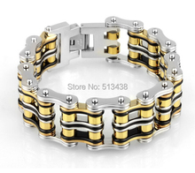 165g Heavy XMAS jEWELRY 21mm Cool Bikers Motorcycle Chain Mens Tri color Bracelet Stainless steel 2024 - buy cheap