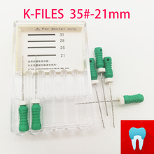 6 unids/pack #35-21mm Dental K archivos raíz Canal odontología instrumentos endodonticos herramientas de dentista uso manual inoxidable de acero 2024 - compra barato